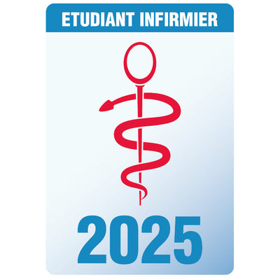 Caducée pour étudiant infirmier 2025 - Autocollant pare-brise vitrophanie pour personnel soignant infirmière IDE IDEL
