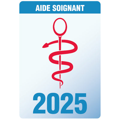 Caducée pour Aide-Soignant 2025 - Autocollant pare-brise vitrophanie pour soignants, infirmières...