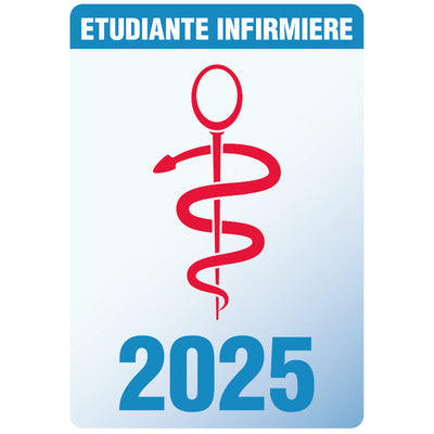 Caducée pour étudiante infirmière 2025 - Autocollant pare-brise vitrophanie pour personnel soignant, infirmières, étudiants en soins infirmiers, IDE IDEL