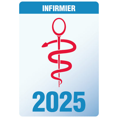 Caducée pour Infirmier 2025 - Autocollant pare-brise vitrophanie pour soignants, infirmières...