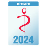 Caducée pour Infirmier 2024 - Autocollant pare-brise vitrophanie pour soignants, infirmières...