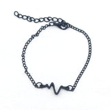 Bracelet "ECG" - Noir - Bijoux pour Infirmières