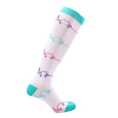 Chaussettes de compression / Bas de contention infirmière motifs courbe ECG
