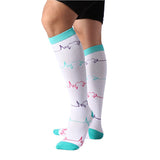Chaussettes de compression / Bas de contention infirmière motifs courbe ECG