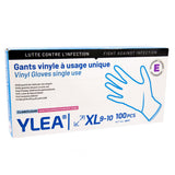 Gants vinyles à usage unique usage médical- Boîte de 100 pcs - Taille XL