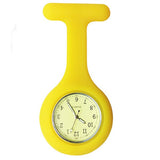 Montre analogique pour infirmière avec bracelet silicone et cadran couleur assorti - Jaune