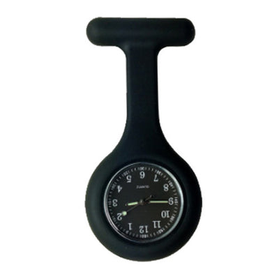 Montre analogique pour infirmière avec bracelet silicone et cadran couleur assorti - Noir