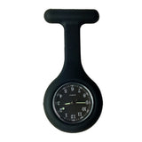 Montre analogique pour infirmière avec bracelet silicone et cadran couleur assorti - Noir