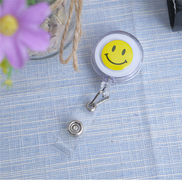 Porte-badges Smileys extensibles et rétractables blanc - La Boutique Des Infirmières