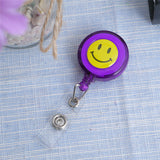 Porte-badges Smileys violet extensibles et rétractables - La Boutique Des Infirmières