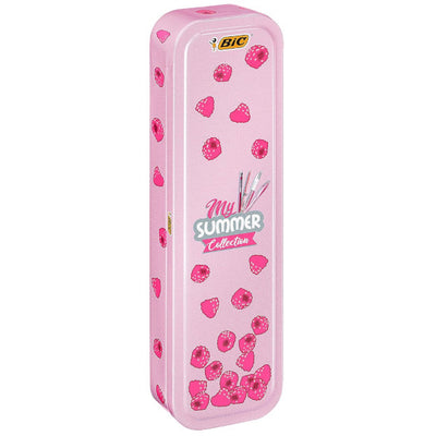 BIC Kit My Summer Pink Box Collection Framboise - Boîte de rangement métal
