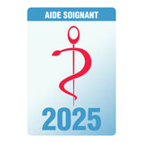 Caducée pour Aide-Soignant 2025 - Autocollant pare-brise vitrophanie pour soignants, infirmières...