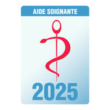 Caducée pour Aide-Soignante 2025 - Autocollant pare-brise vitrophanie pour soignants, infirmières...