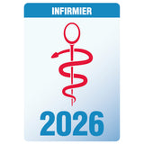 Caducée "Infirmier" 2026 en vitrophanie - Autocollant pour pare-brise voiture