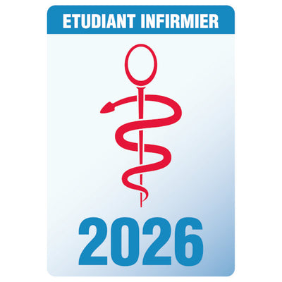 Caducée pour étudiant infirmier 2026 - Autocollant pare-brise vitrophanie pour personnel soignant infirmière IDE IDEL