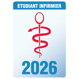 Caducée pour étudiant infirmier 2026 - Autocollant pare-brise vitrophanie pour personnel soignant infirmière IDE IDEL