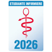 Caducée pour étudiante infirmière 2026 - Autocollant pare-brise vitrophanie pour personnel soignant, infirmières, étudiants en soins infirmiers, IDE IDEL