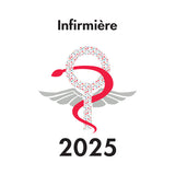 Caducée pour Infirmière 2024 - Modèle Fantaisie - Autocollant pare-brise vitrophanie pour personnel soignant infirmière IDE IDEL