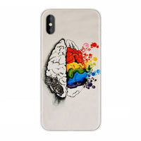Coque iPhone "Brain Color" - Protection  silicone thème Médical pour smartphone téléphone portable 