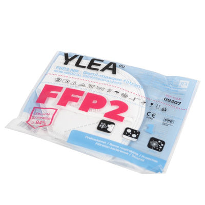 Masque FFP2 KN95  YLEA emballage individuel - Norme EN149:2001+A1:2009 - masques de protection Anti virus, anti bactéries, anti poussière