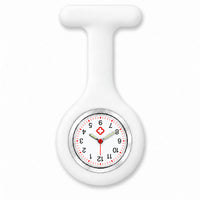 Montres Infirmière pour blouse avec bracelet silicone - Blanc