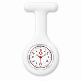 Montres Infirmière pour blouse avec bracelet silicone - Blanc