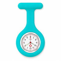 Montres Infirmière pour blouse avec bracelet silicone - Bleu Clair