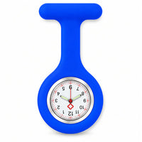 Montres Infirmière pour blouse avec bracelet silicone - Bleu Foncé