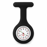 Montres Infirmière pour blouse avec bracelet silicone - Noir