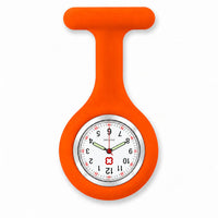 Montres Infirmière pour blouse avec bracelet silicone - Orange