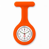Montres Infirmière pour blouse avec bracelet silicone - Orange