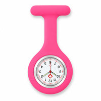 Montres Infirmière pour blouse avec bracelet silicone - Rose