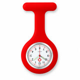 Montres Infirmière pour blouse avec bracelet silicone - Rouge