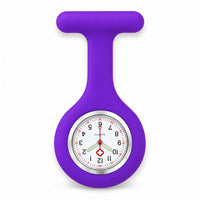 Montres Infirmière pour blouse avec bracelet silicone - Violet