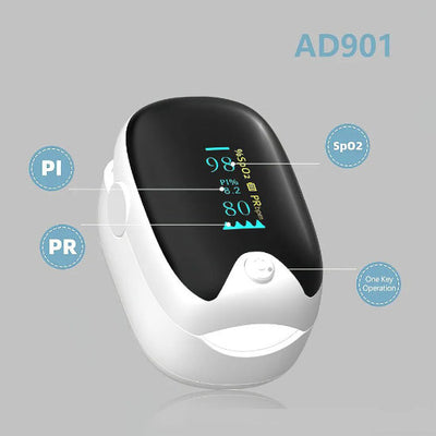Oxymètre de pouls professionnel - Saturomètre portable pour infirmière et soignants - Caractéristiques modèle AD901