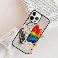 Coque iPhone "Brain Color" - Protection  silicone thème Médical pour Infirmière smartphone téléphone portable 