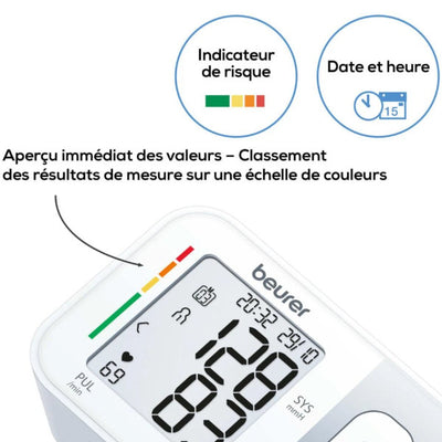 Tensiomètre électronique au poignet Beurer BC 28 - Indicateur de risque, fonction date et heure