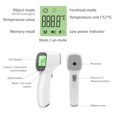 Thermomètre numérique sans contact à infrarouge Modèle Jumper JPD-FR202 - caractéristiques et fonctionnalités