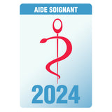 Caducée pour Aide-Soignant 2023 - Autocollant pare-brise vitrophanie pour soignants, infirmières...