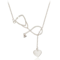 Collier pendentif en forme de stéthoscope - coloris Argent - Bijoux pour infirmière