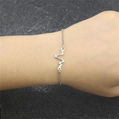 Bracelet "ECG" - Argent - Bijoux pour Infirmières