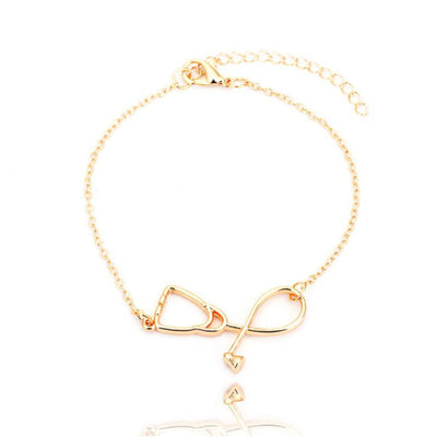 Bracelet "stéthoscope" - Or - Bijoux pour Infirmières