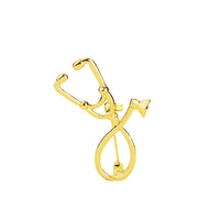 Broche en forme de stéthoscope - Or - Bijoux fantaisie La Boutique Des Infirmières