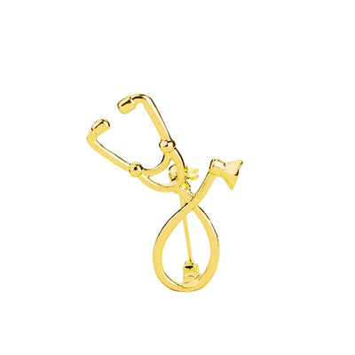 Broche en forme de stéthoscope - Or - Bijoux fantaisie La Boutique Des Infirmières