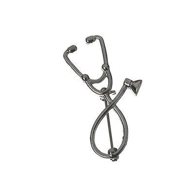 Broche en forme de stéthoscope - Noir - Bijoux fantaisie La Boutique Des Infirmières