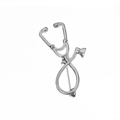 Broche en forme de stéthoscope - Argent - Bijoux fantaisie La Boutique Des Infirmières