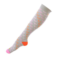 Chaussettes de compression infirmière motifs cœurs - bas de contention nylon