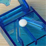 Pilulier Coupe comprimés de poche - coupe pilules rectangle 3 coloris - Bleu - La Boutique Des Infirmières