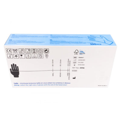 Gants vinyles à usage unique usage médical- Boîte de 100 pcs - Guide des tailles