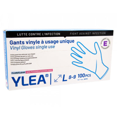 Gants vinyles à usage unique usage médical- Boîte de 100 pcs - Taille L